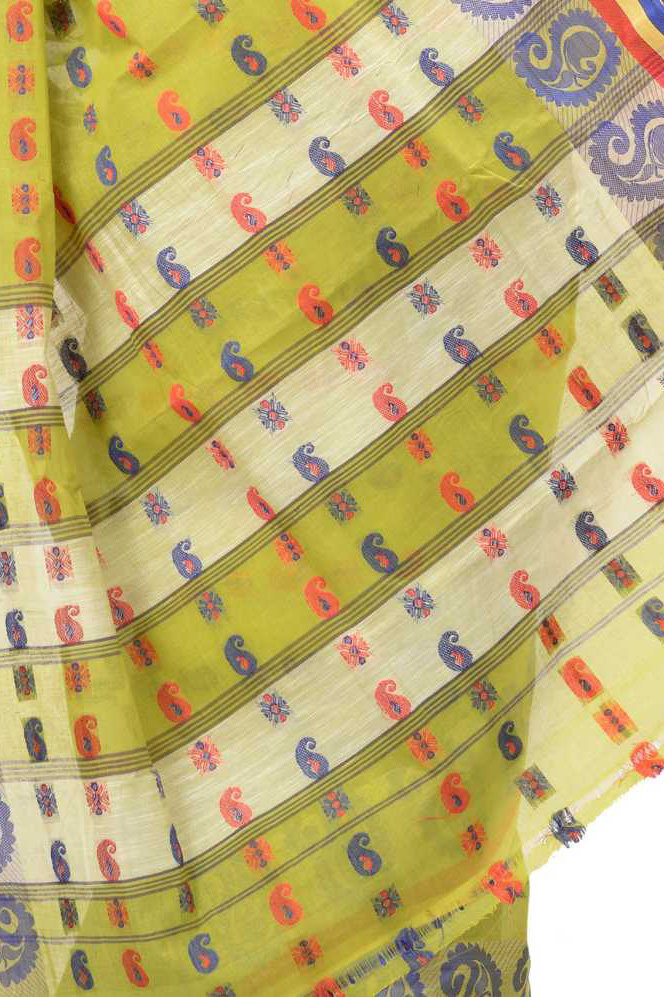 Green Pure Cotton Kanak_Chur Tant Saree (450)